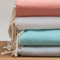 Fouta cotone riciclato (200 x 200 cm) Ecume Corallo