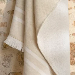 Fouta doppio cotone e spugna (180 x 180 cm) Elora Beige