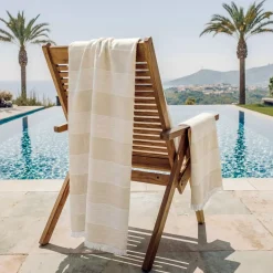 Fouta doppio cotone e spugna (180 x 180 cm) Mareva Beige
