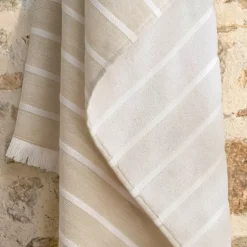 Fouta doppio cotone e spugna (180 x 180 cm) Sabbia Beige