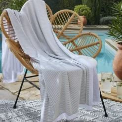 Fouta in cotone e spugna (95 x 180 cm) Naël Verde ninfea