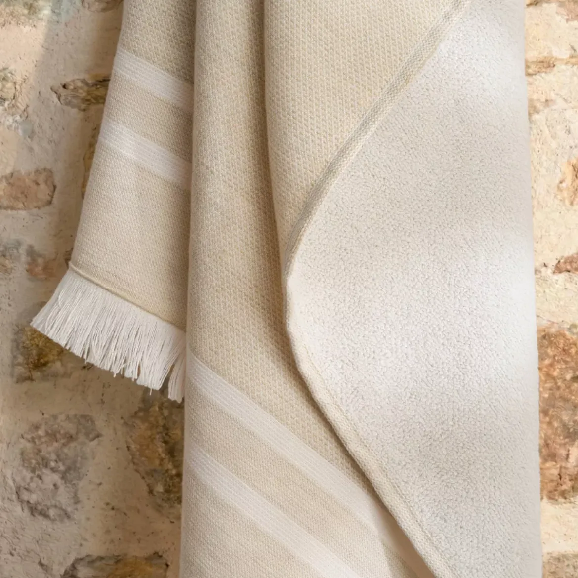 Fouta in cotone e spugna (95 x 180 cm) Elora Beige