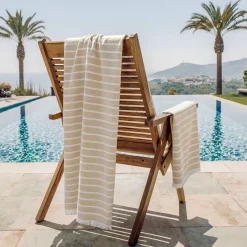 Fouta in cotone e spugna (95 x 180 cm) Beige Sabbia