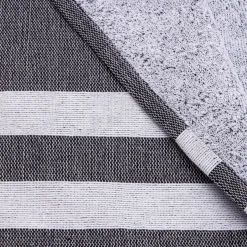Fouta in cotone riciclato con fodera in spugna (100 x 200 cm) Coralia Nera