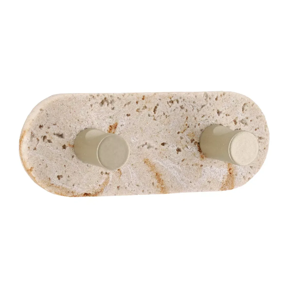 Gancio doppio adesivo effetto travertino Lina Beige