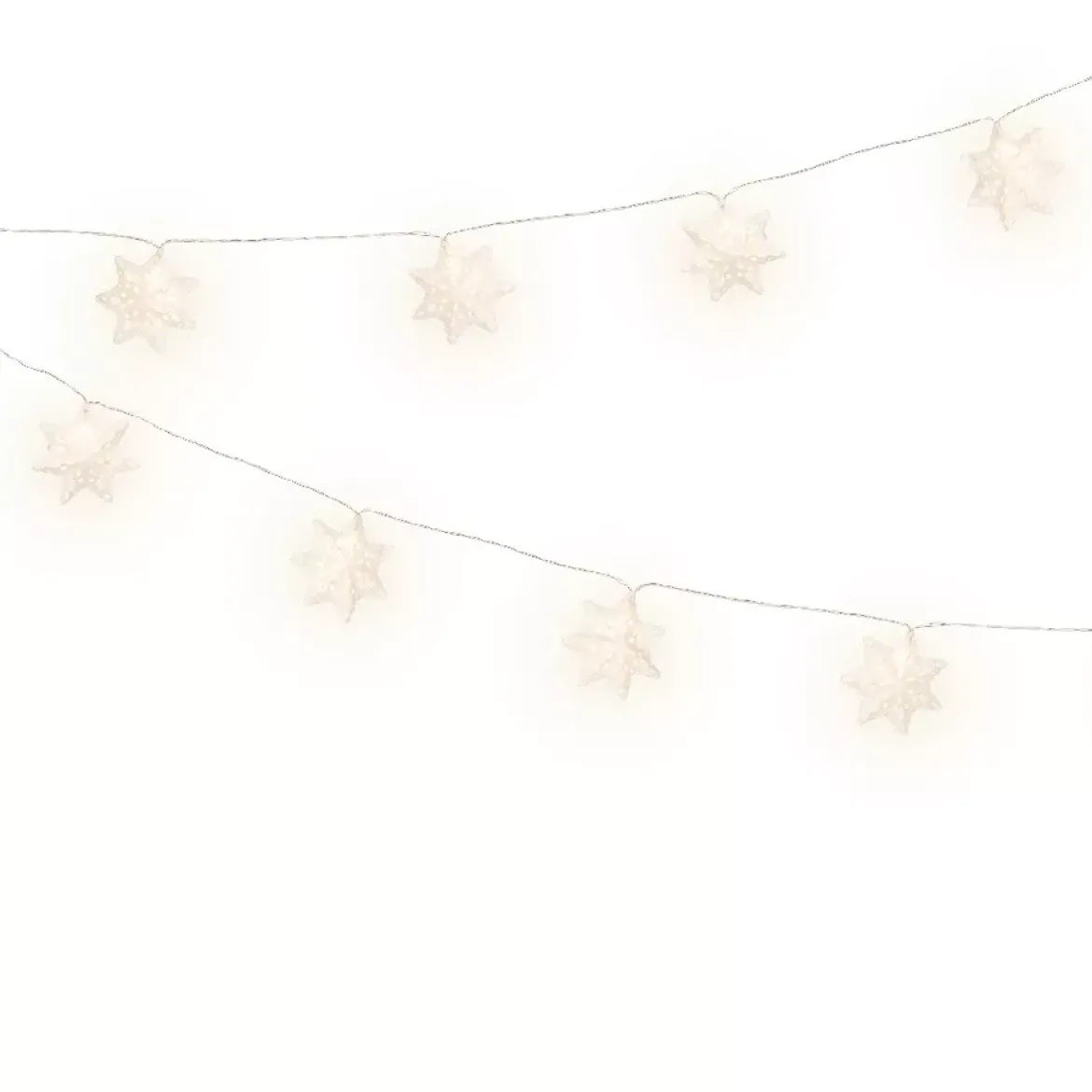Ghirlanda di luci a pile 10 LED (2,25 m) Fiocchi di carta Bianco caldo