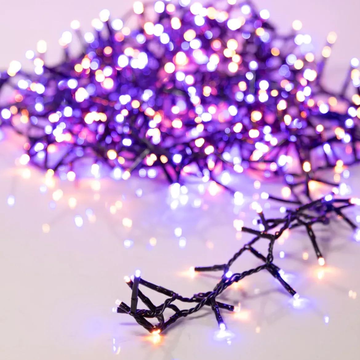 Ghirlanda di luci 11 m 500 LED cavo nero NewLuxe Bicolore Arancione/viola