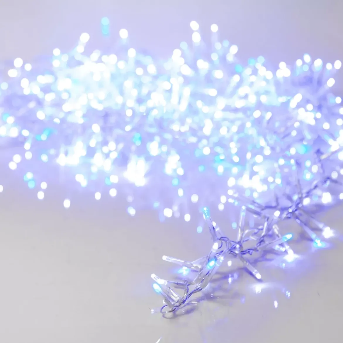 Ghirlanda di luci 16 m 750 LED cavo trasparente NewLuxe Bicolore Bianco/blu