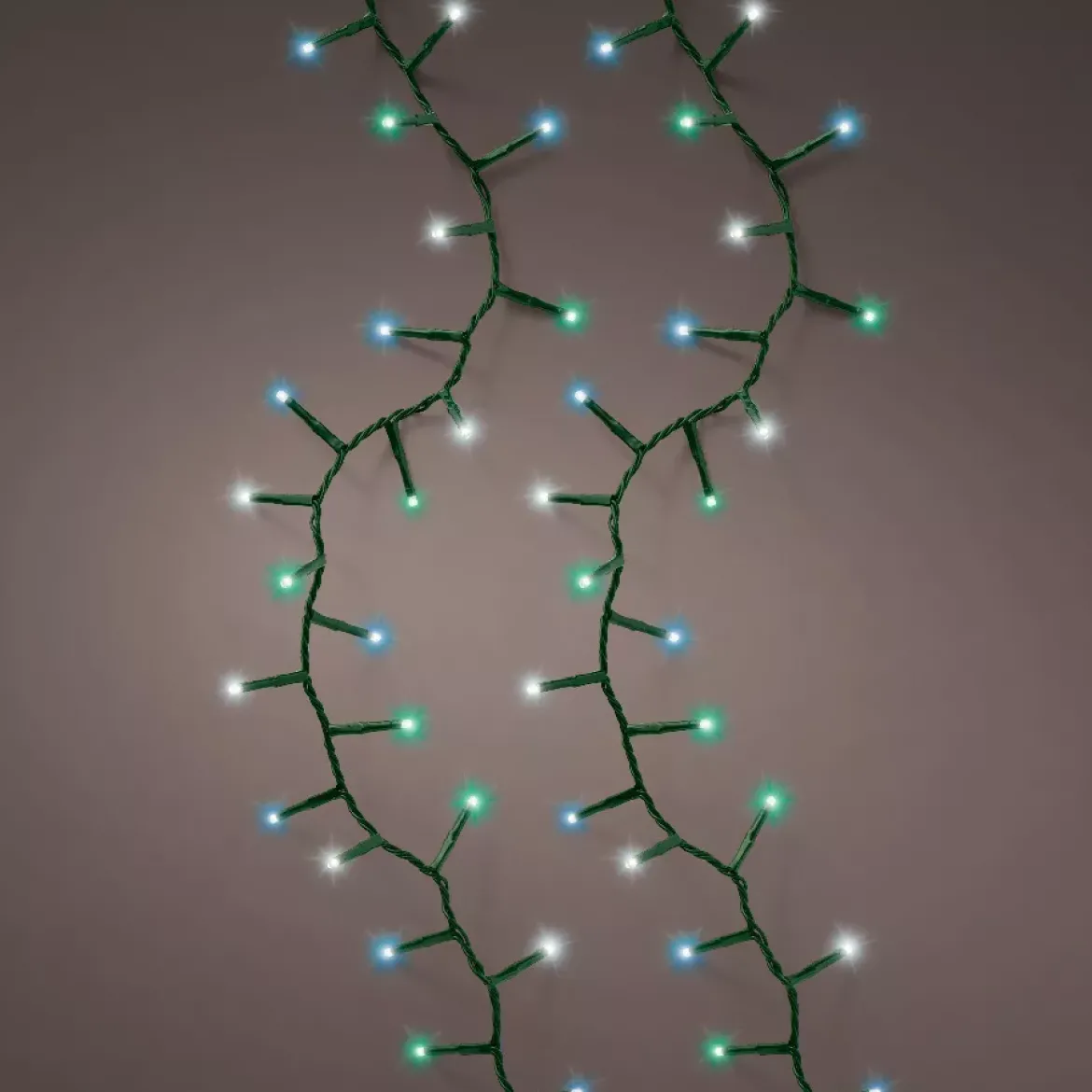 Ghirlanda di luci 11 m 500 LED cavo verde NewLuxe Tricolore Verde/Blu/Bianco