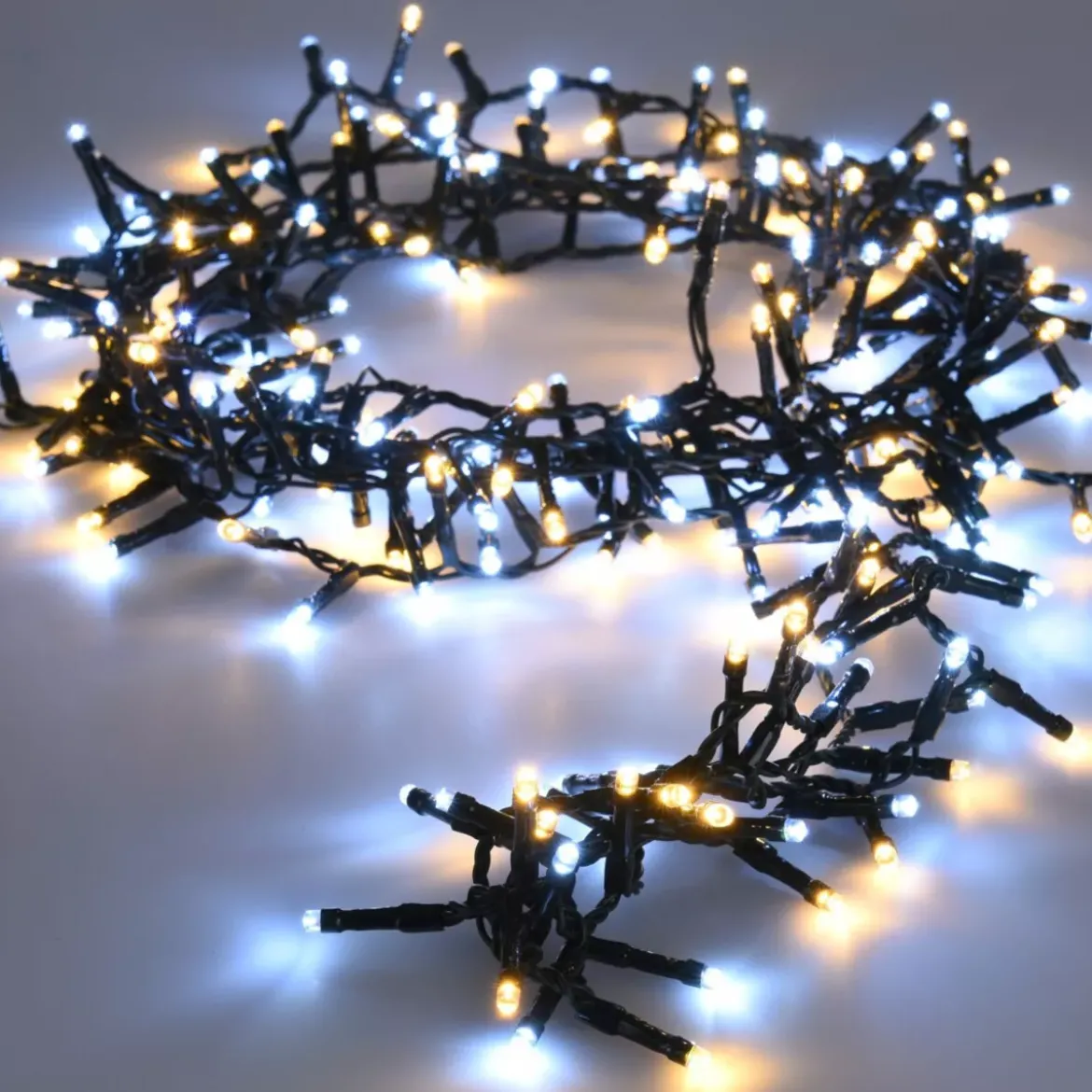 Ghirlanda di luci 34 m 1500 LED cavo verde NewLuxe Bicolore Bianco caldo/freddo