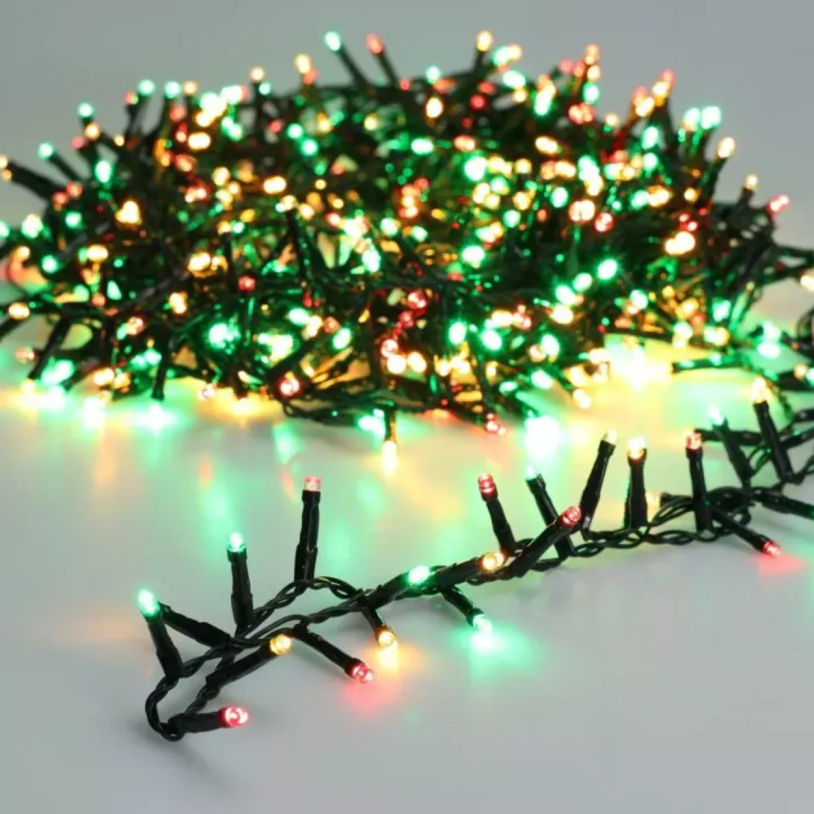 Ghirlanda di luci 16 m 750 LED cavo verde NewLuxe Tricolore Verde/Rosso/Bianco