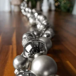 Ghirlanda di Natale (180 cm) Palline di Natale Argento