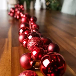 Ghirlanda di Natale (180 cm) Palline di Natale Rosse
