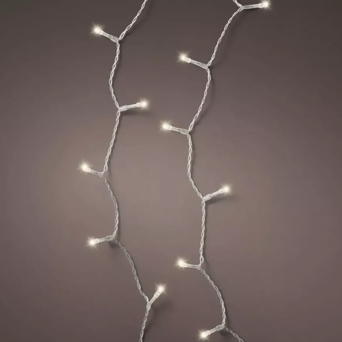 Ghirlanda luminosa a batteria 7,10 m 96 LED cavo trasparente Durawise Bianco caldo