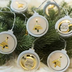 Ghirlanda luminosa a pile Albero di Babbo Natale Bianco caldo 10 LED