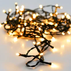 Ghirlanda luminosa a pile 14.5 m 192 LED cavo nero Lusso Bianco caldo