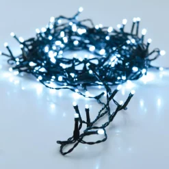 Ghirlanda luminosa a pile 14.5 m 192 LED cavo nero Lusso Bianco freddo