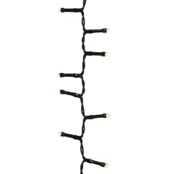Ghirlanda luminosa a pile 4,70 m 192 LED cavo nero Durawise Bianco caldo