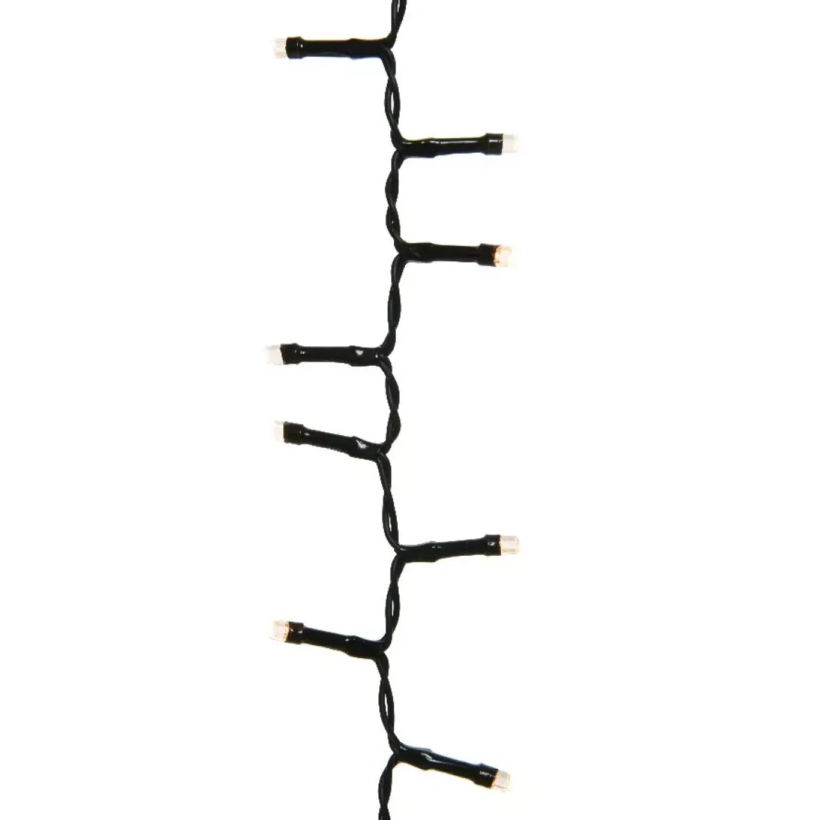 Ghirlanda luminosa a pile 4,70 m 192 LED cavo nero Durawise Bianco caldo