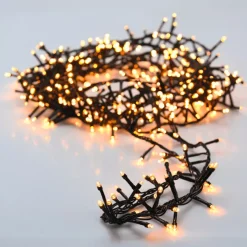 Ghirlanda luminosa a pile 4 m 200 LED cavo verde Boa Bianco caldo