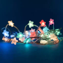Ghirlanda luminosa a pile 4.8 m 33 micro LED Stelle Multicolore