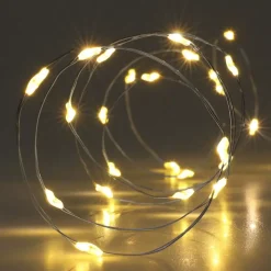Ghirlanda luminosa 195 cm 40 micro LED a pile Bianco caldo