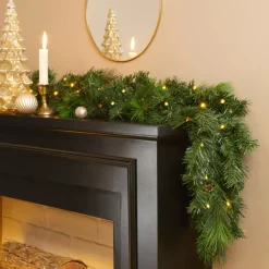 Ghirlanda luminosa di abete (180 cm - D25) Edmonton Verde e bianco caldo