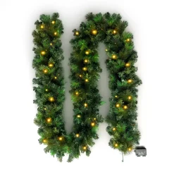 Ghirlanda luminosa di abete (300 cm - D25) Edmonton Verde e bianco caldo
