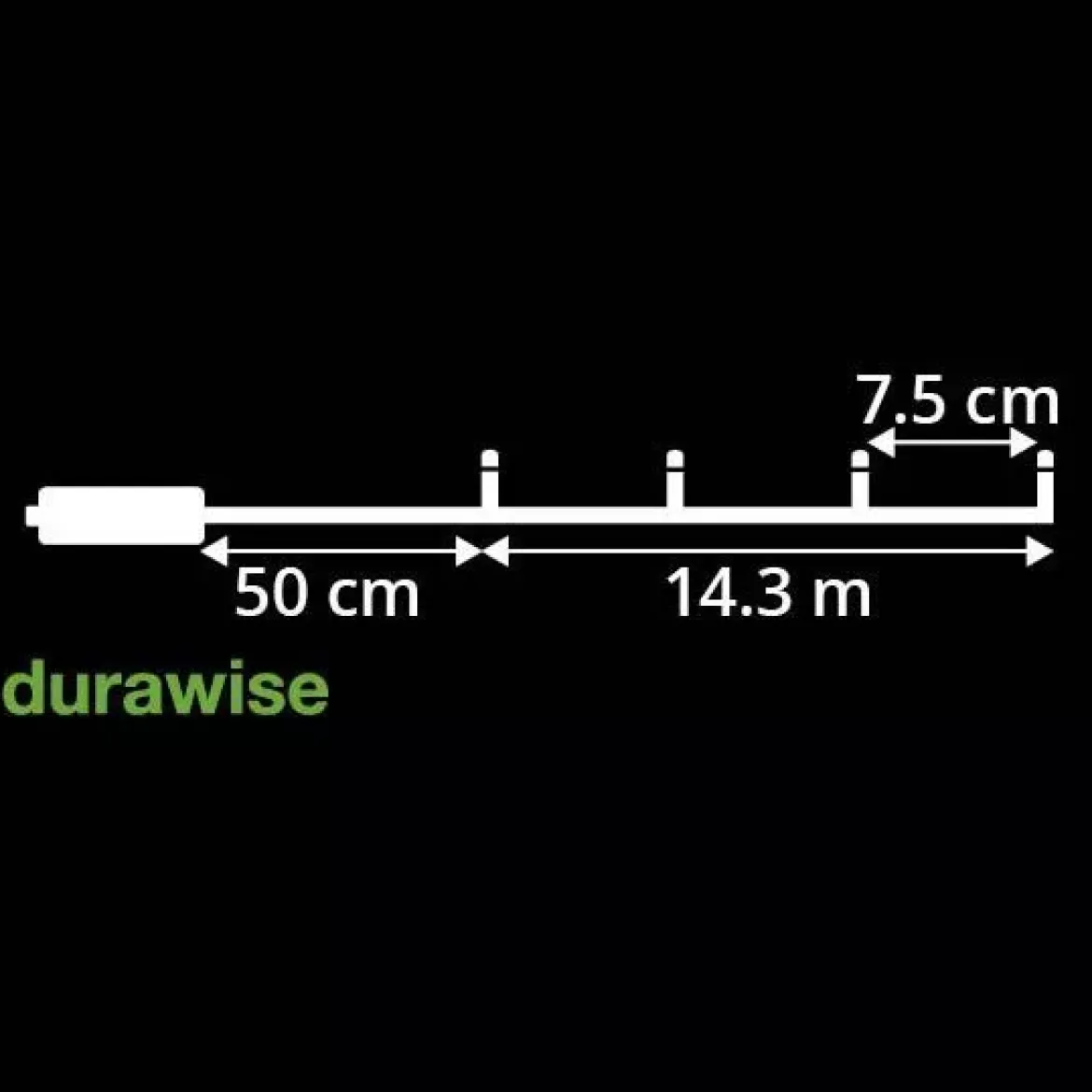 Ghirlanda luminosa Durawise 14,30 m Bianco freddo 192 LED CN