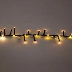 Ghirlanda luminosa 20 m 1410 LED cavo nero effetto cascata Bianco caldo
