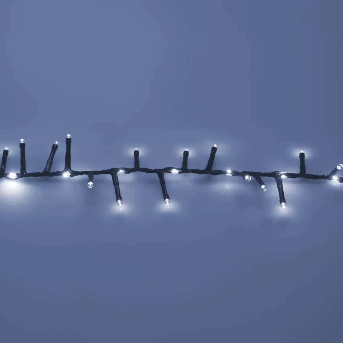 Ghirlanda luminosa 20 m 1410 LED cavo nero effetto cascata Bianco freddo
