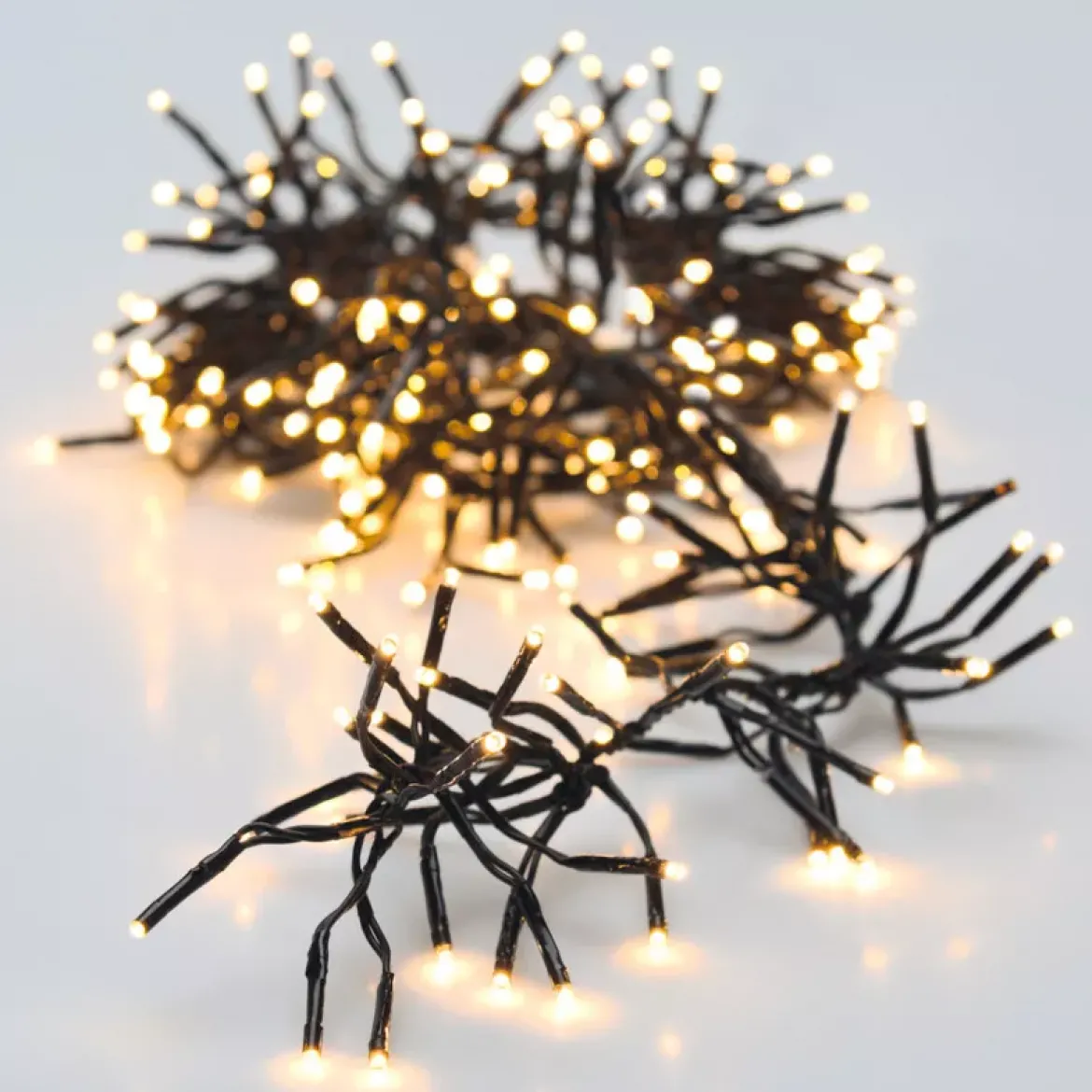 Ghirlanda luminosa 8,4 m 1152 LED cavo nero Boa Bianco extra caldo