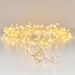 Ghirlanda luminosa 12 m 960 Micro LED cavo argento Luxe Bianco caldo