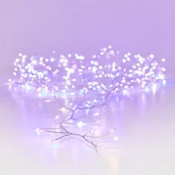 Ghirlanda luminosa 12 m 960 Micro LED cavo argento Luxe Tricolore Rosa bianco caldo e freddo