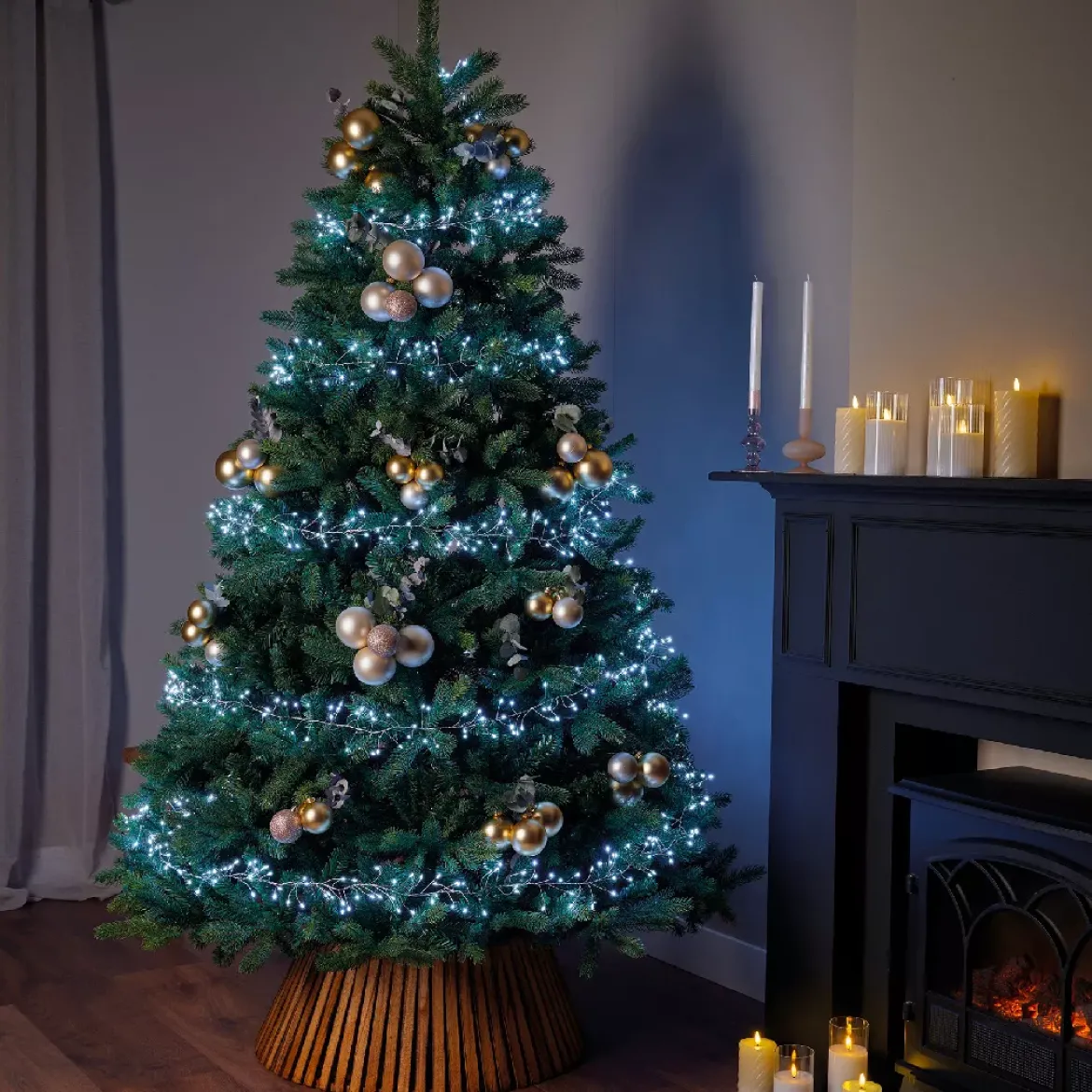 Ghirlanda luminosa 12 m 960 Micro LED cavo argento Luxe Bianco freddo
