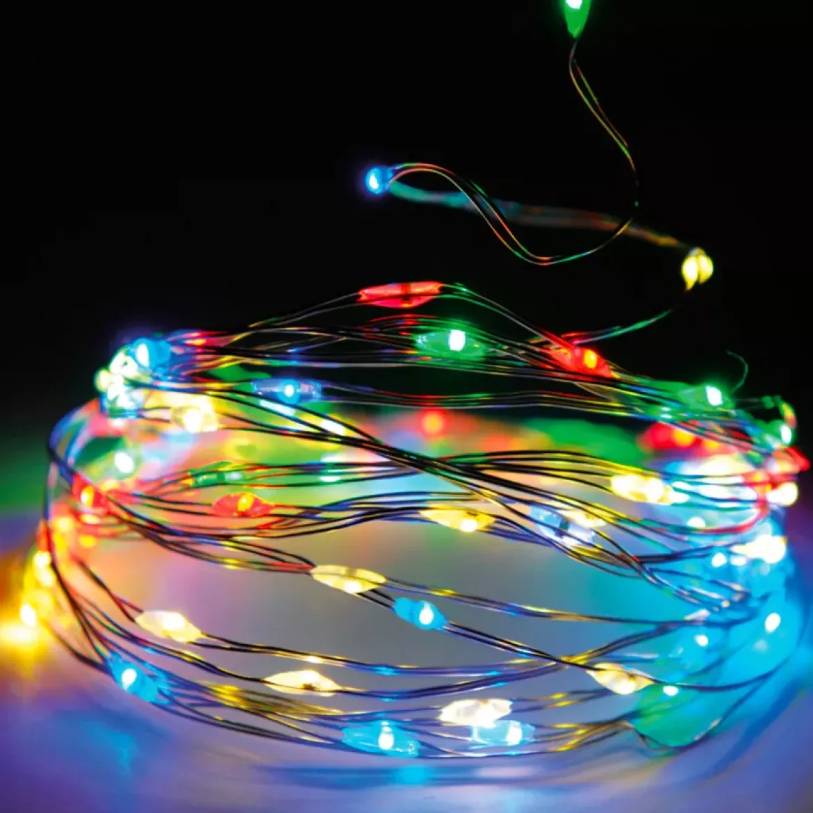 Ghirlanda luminosa 12 m 120 Micro LED Filo d'argento Multicolore