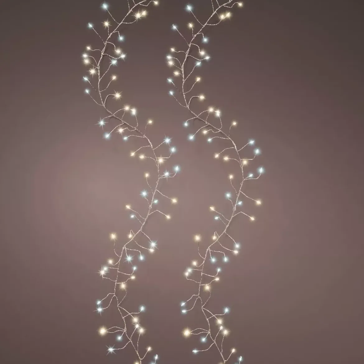 Ghirlanda luminosa 6 m 480 Micro LED cavo argento Luxe bicolore Bianco caldo e freddo