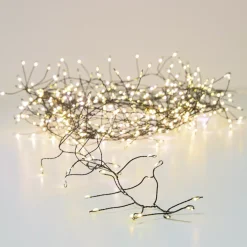 Ghirlanda luminosa 6 m 480 Micro LED cavo nero Luxe Bianco caldo