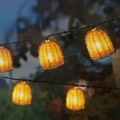 Ghirlanda luminosa solare in resina intrecciata 8 LED (2,10 m) Campagna Naturale