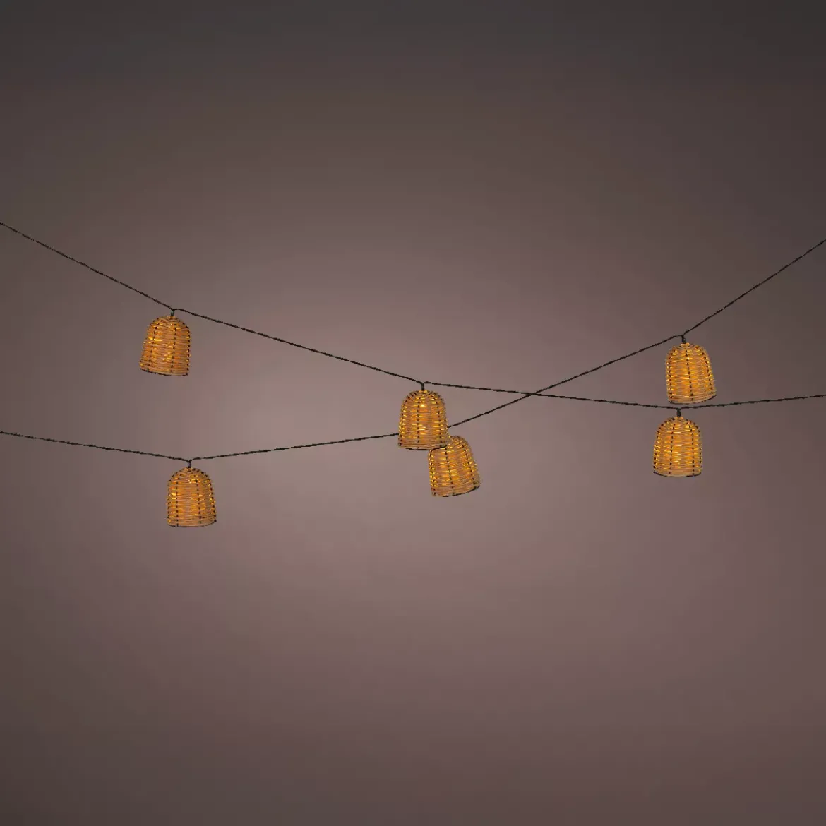 Ghirlanda luminosa solare in resina intrecciata 8 LED (2,10 m) Campagna Naturale