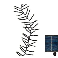 Ghirlanda luminosa Solare ricaricabile 14 m 1512 LED cavo nero Grappolo Bianco caldo
