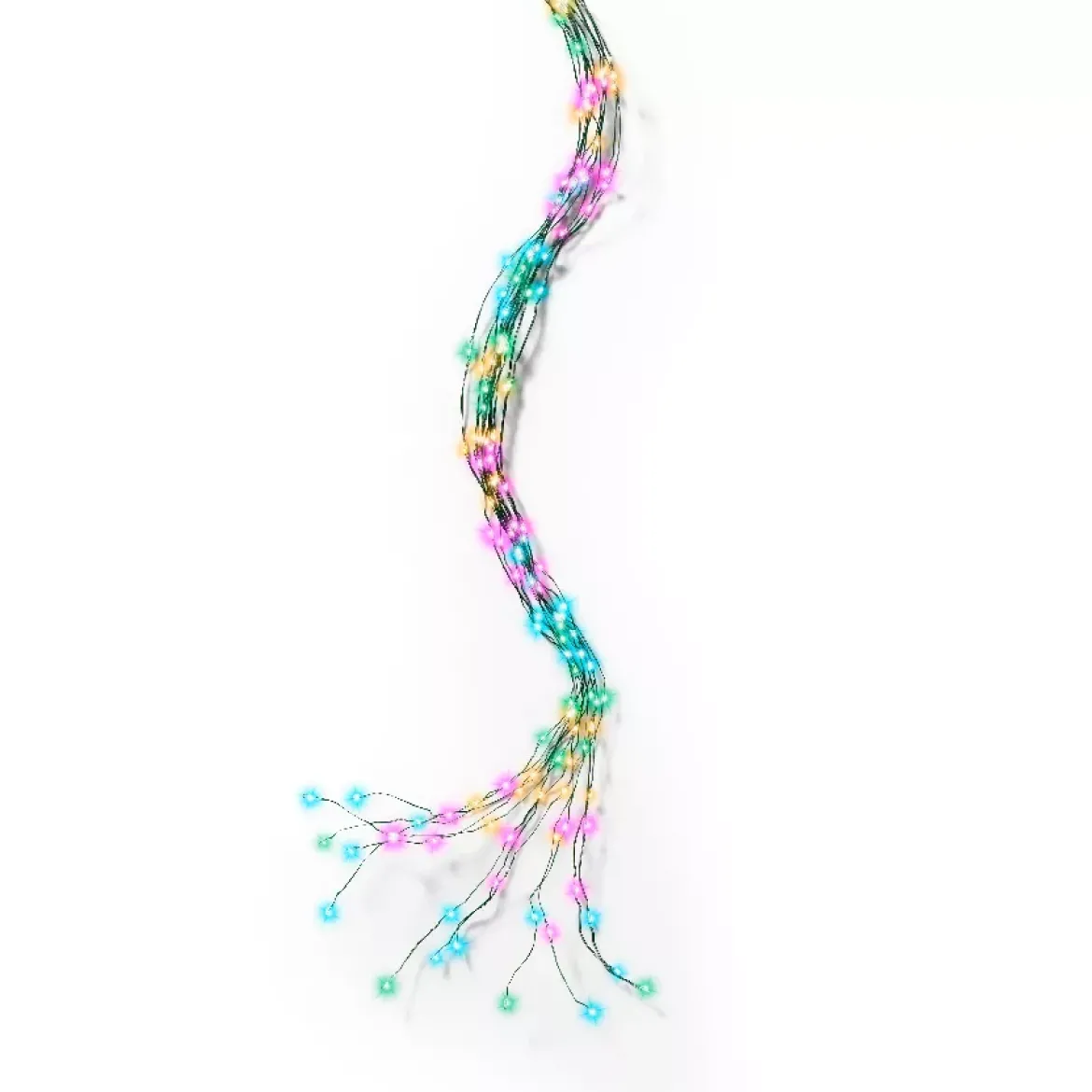 Ghirlanda tenda per albero H2,40m 832 Micro LED cavo verde Multicolore pastello