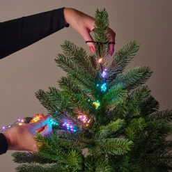 Ghirlanda tenda per albero H2,40m 832 Micro LED cavo verde Multicolore pastello
