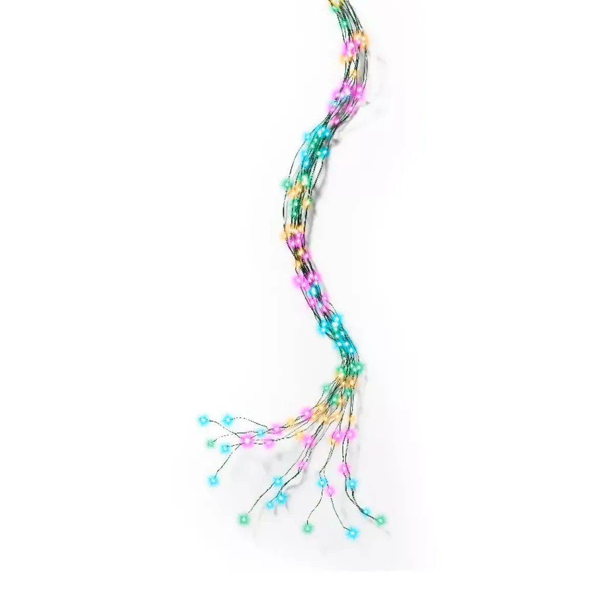 Ghirlanda tenda per albero 1,80 m 408 Micro LED cavo verde Multicolore pastello