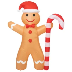 Gingy Uomo di pan di zenzero gonfiabile (H140 cm) Bastoncini di zucchero
