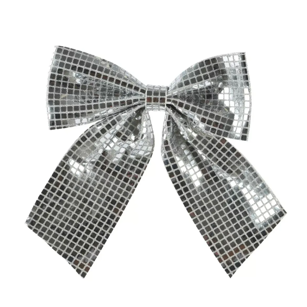 Grande Fiocco di Natale (H34 cm) Disco Argento