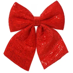 Grande Fiocco di Natale (H32 cm) Paillettes Rosso