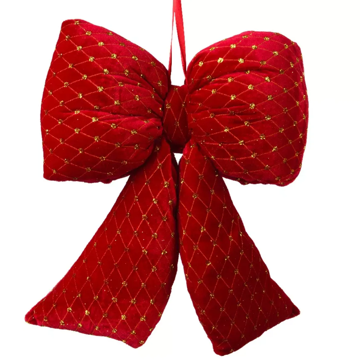 Grande fiocco in velluto (H37 cm) Courchevel glitterato Rosso