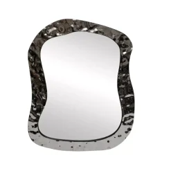 Grande specchio da parete con cornice in metallo (105 cm) Silverside Argento