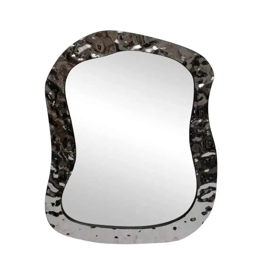 Grande specchio da parete con cornice in metallo (105 cm) Silverside Argento